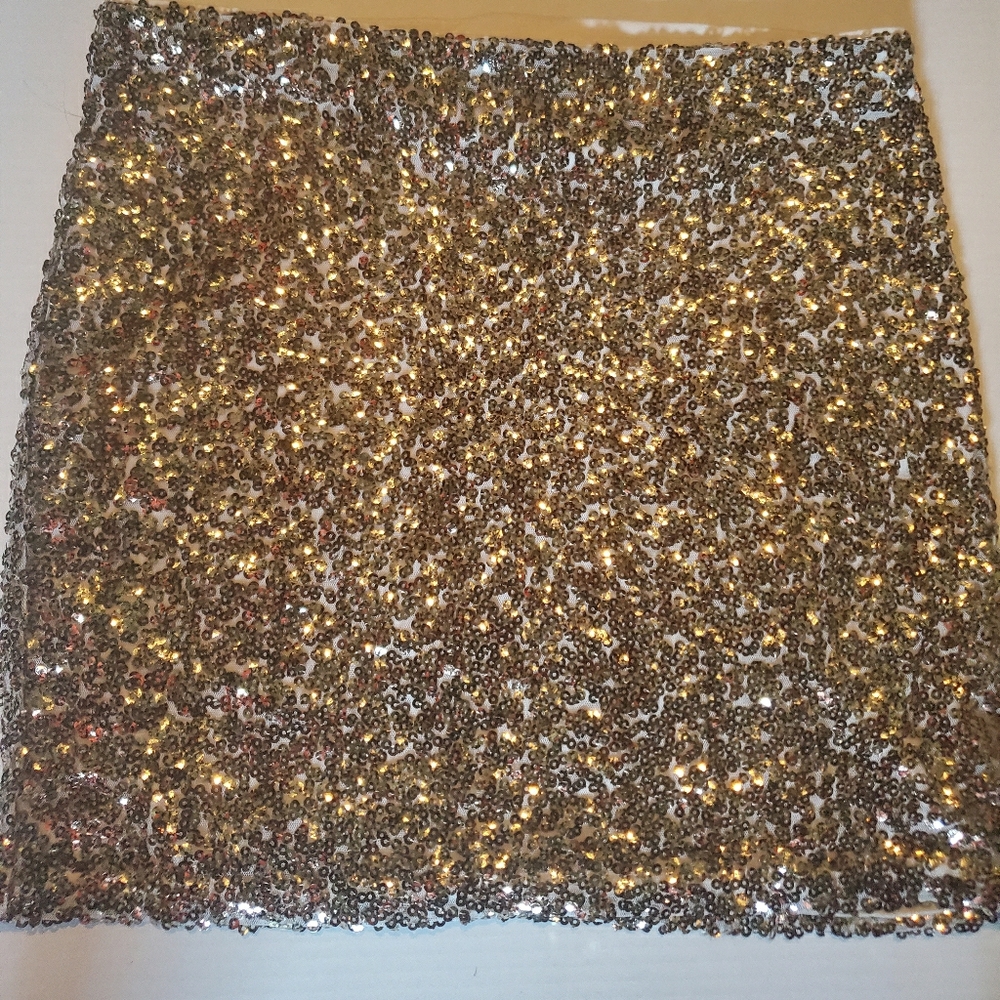Decree Gold Sequin Mini Skirt